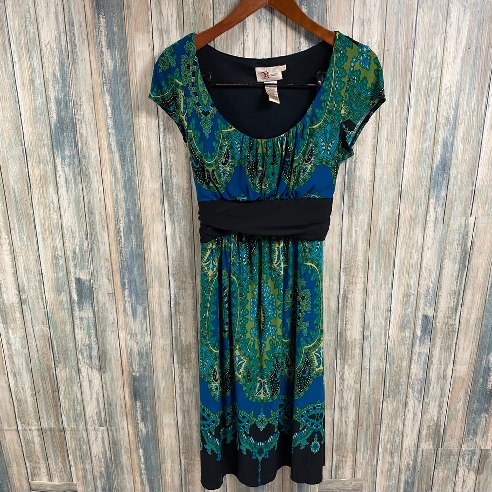 Roulette Stretchy Dress sz Large Tie Back # R191